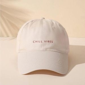 Beige “chill vibes” hat